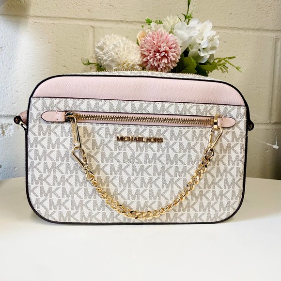 Michael Kors 35S1GTTC9B Jet Set Large Logo Crossbody Bag IN PWD